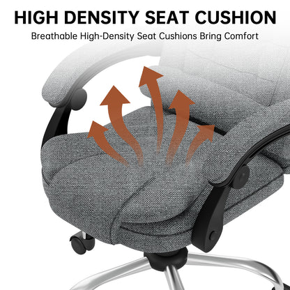 Chaise de bureau exécutive haute dossier, chaise de bureau ergonomique inclinable avec fonction d'inclinaison, chaise d'ordinateur robuste pour le travail à domicile