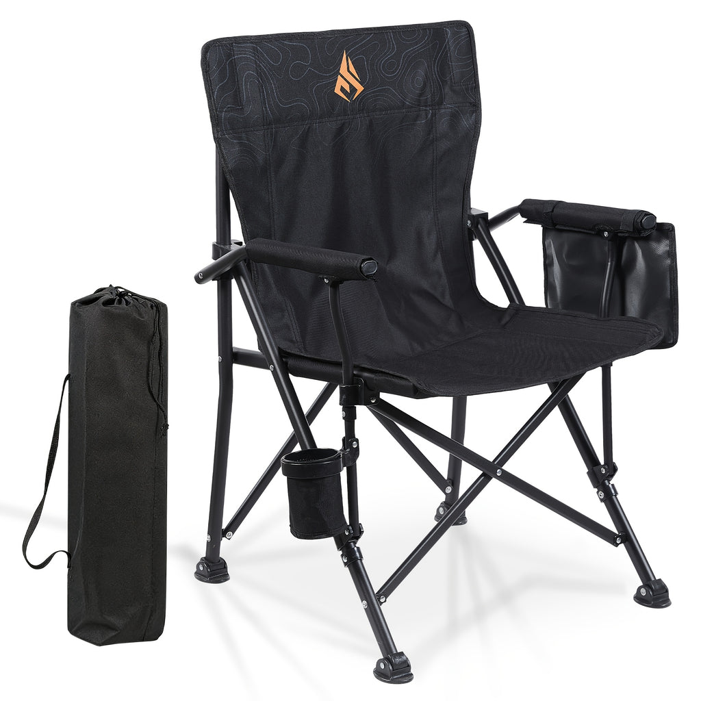 Chaise de camping pliante robuste Symino 150 kg, avec accoudoirs, ultralégère et portable, se plie instantanément, chaise d'extérieur pour la pêche et la plage