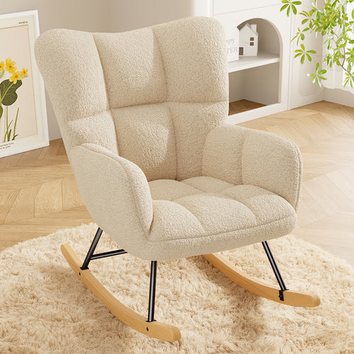 Chaise de restaurant moderne, fauteuil à bascule avec dossier haut et accoudoirs, rembourrée jusqu'à 136 kg, confortable et stabilisée