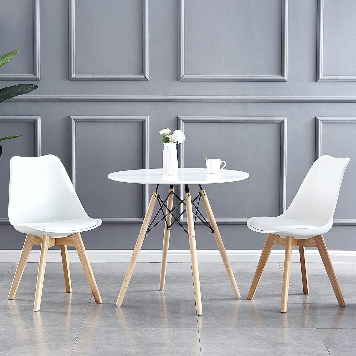 Ensemble de 2 chaises de salle à manger MCC Direct, chaise de cuisine, chaise de bureau, chaise de salon, chaise coquille de designer Eva, disponible en 7 couleurs