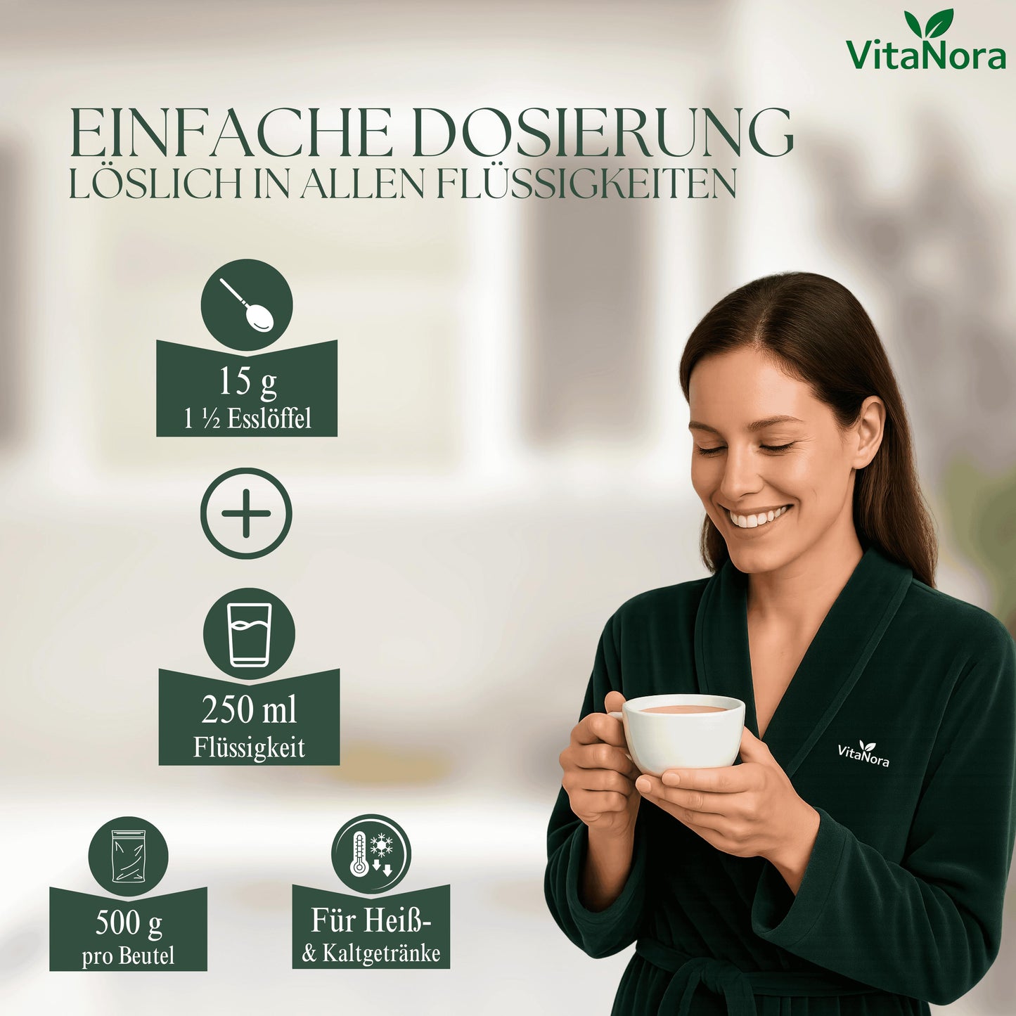 Poudre de Collagène 500g – Qualité Supérieure Expédiée d'Allemagne – Dose Élevée, Testée en Laboratoire, Très Soluble – Peptides de Collagène Type 1, 2, 3 – Populaire pour la Peau, les Cheveux, les Ongles et les Articulations – Hydrolysat de Collagène Écl