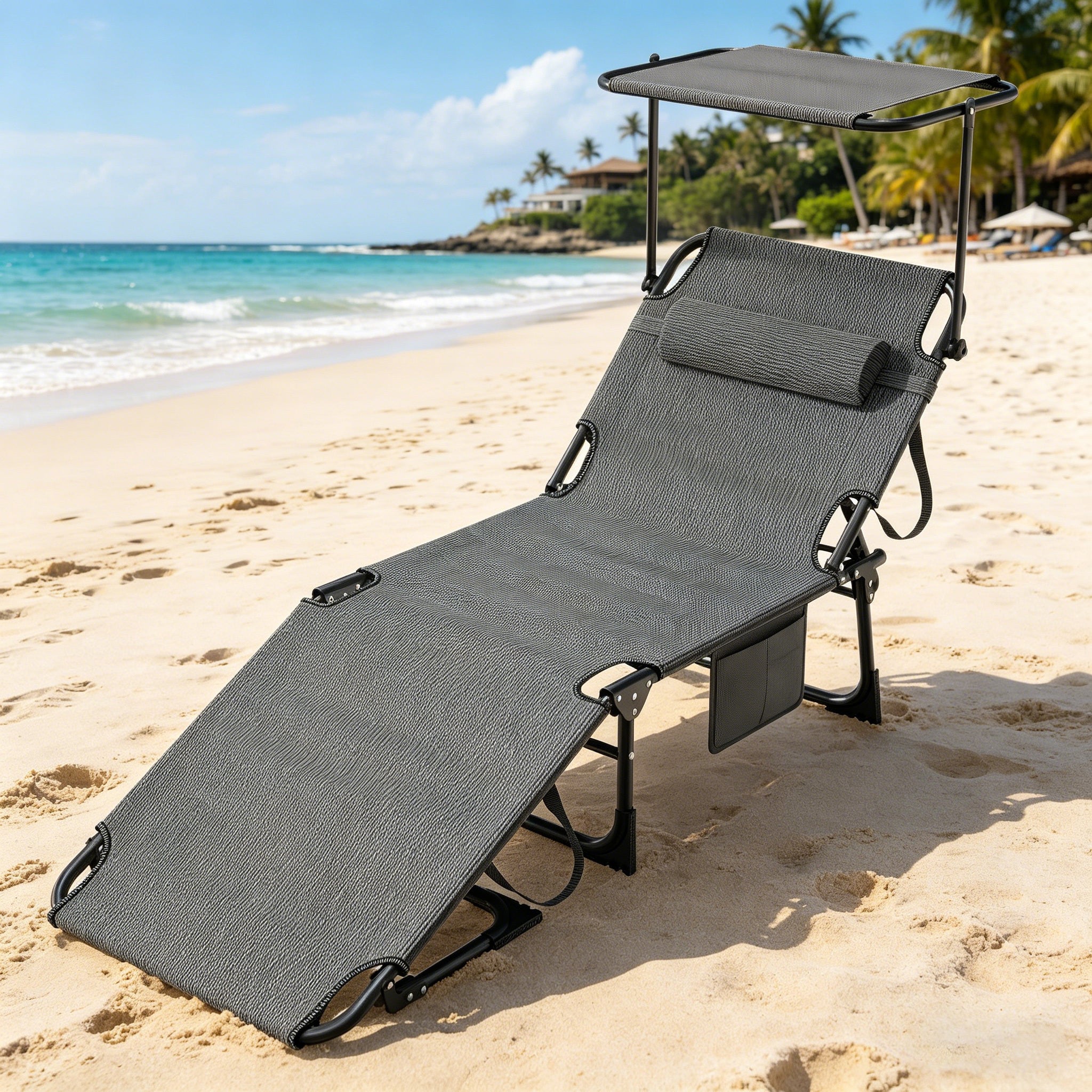 Matelas de soleil, chaise longue de jardin, chaise longue de plage, pliable, léger, dossier réglable, jusqu'à 150 kg, idéal pour jardin, patio, camping, piscine et terrasse