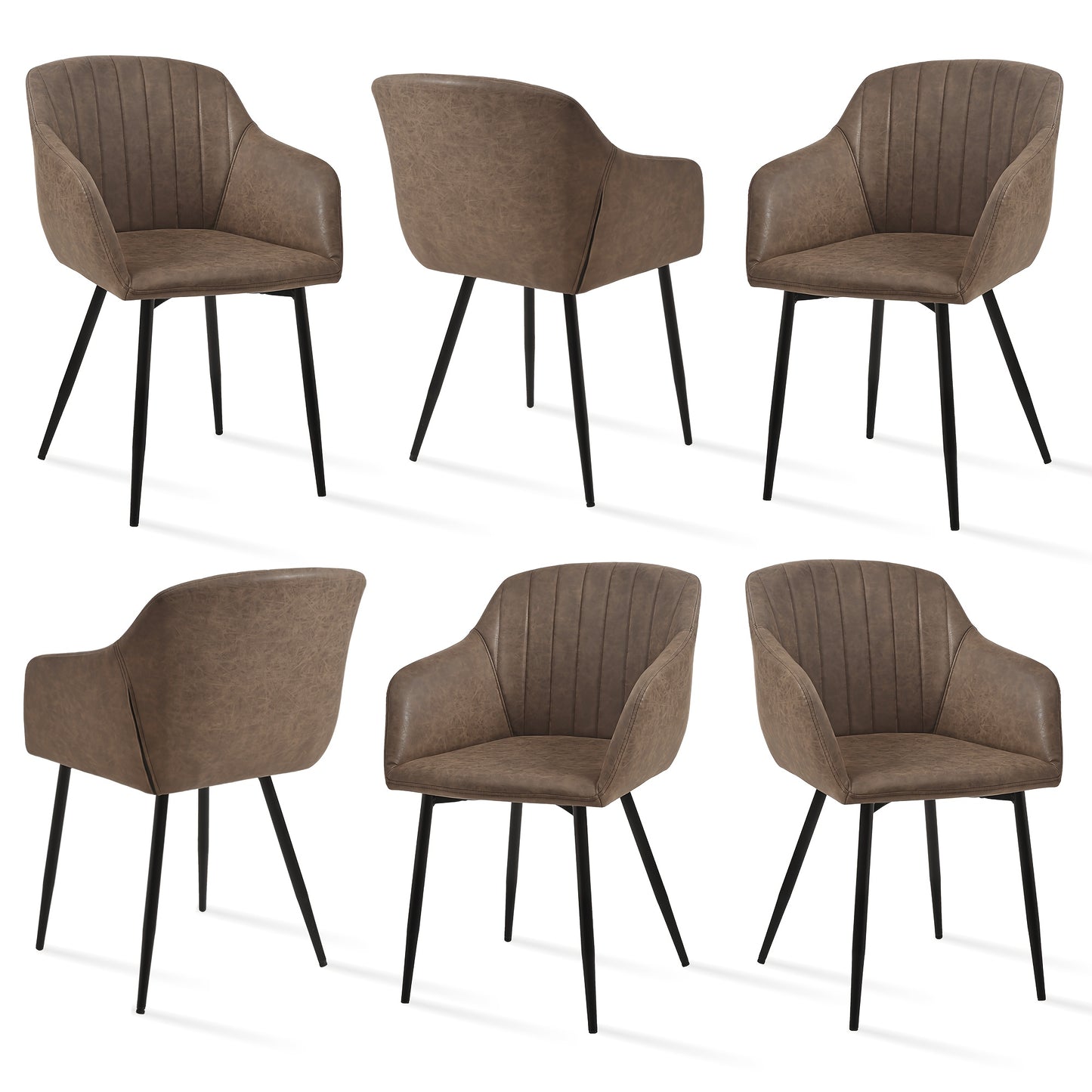 Chaises de salle à manger élégantes avec accoudoirs et soutien lombaire pour salon, cuisine et chambre, offrant un grand confort - Disponibles par lots de 2, 4 ou 6
