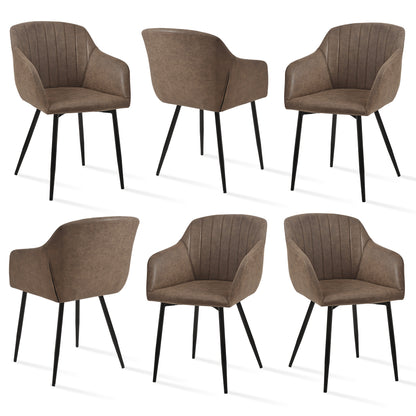 Chaises de salle à manger élégantes avec accoudoirs et soutien lombaire pour salon, cuisine et chambre, offrant un grand confort - Disponibles par lots de 2, 4 ou 6