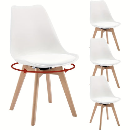 Lot de 4 chaises de salle à manger, chaises de cuisine, chaises de salle à manger modernes, chaises design pour salle à manger, en bois massif et simili cuir, capacité de charge maximale 150 kilogrammes, pour cuisine et salle à manger