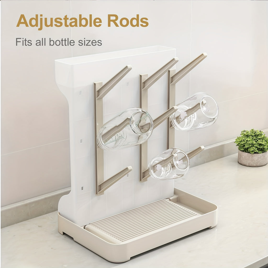 Égouttoir à bouteilles vertical - Gain de place, convient pour bouteilles et porte-pièces, égouttoir compact pour tire-lait, porte-accessoires compatible Brezza, pour station de séchage d'établi