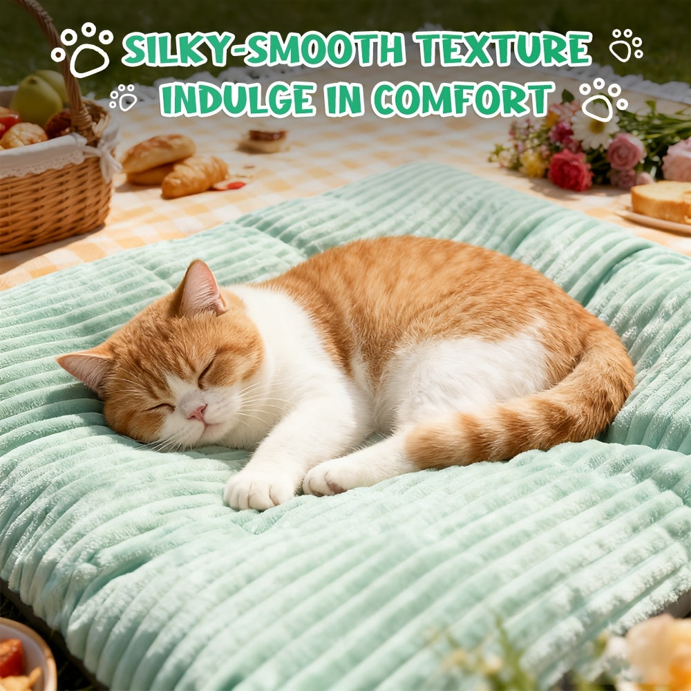 1 tapis rayé pour animaux de compagnie, un lit durable pour chien adapté à toutes les tailles avec une housse amovible et lavable, conception rectangulaire pour chiens moyens à grands, chiots et chats, meubles d'intérieur parfaits pour le salon, salon con