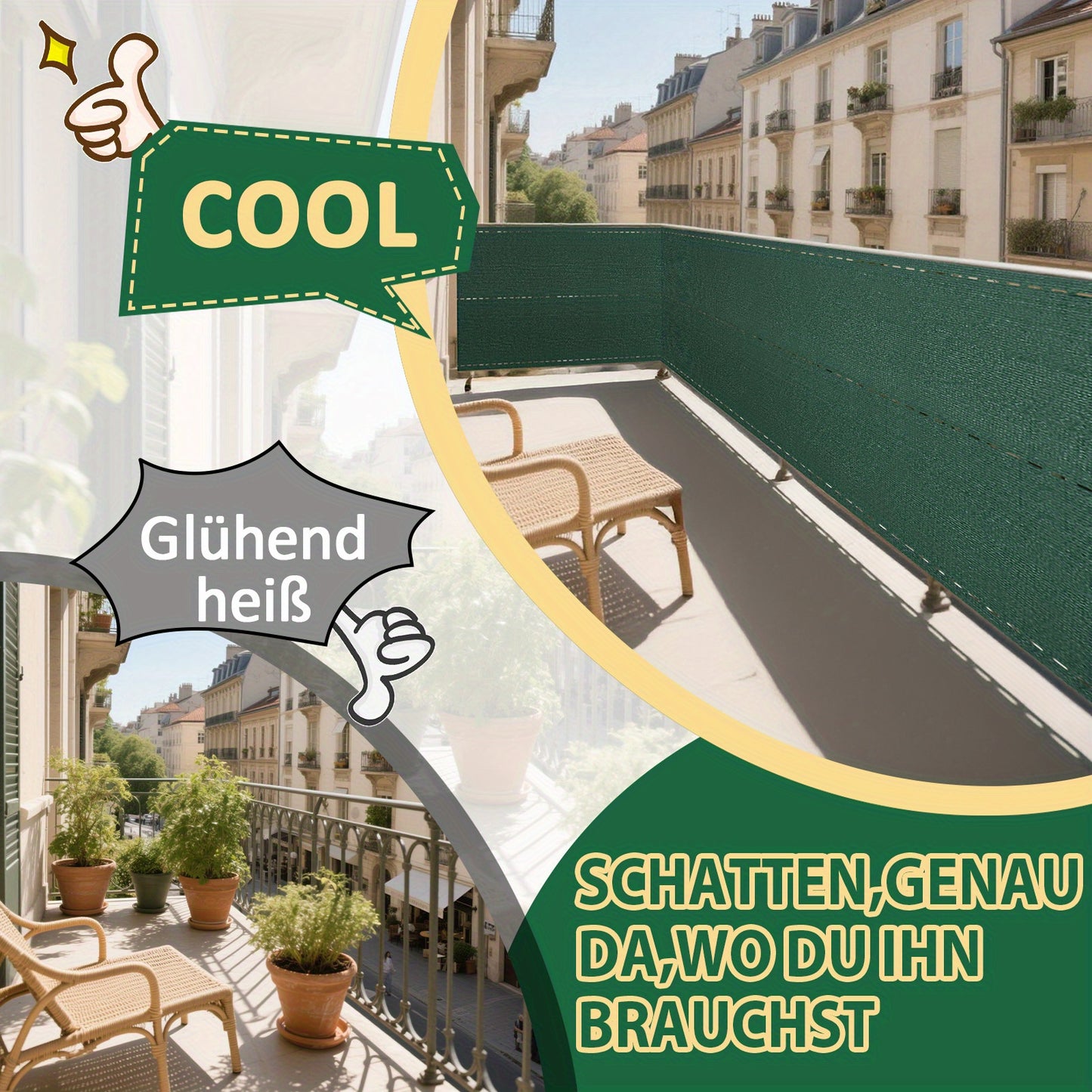 Filet de Protection BayernLive - Clôture d'Intimité, Filet -Vent Durable, Écran d'Ombre pour Clôtures - Résistant aux UV, Tissu -Vent et Protection Solaire pour Terrains de Sport, Jardins, Courts de Tennis, Clôtures Extérieures