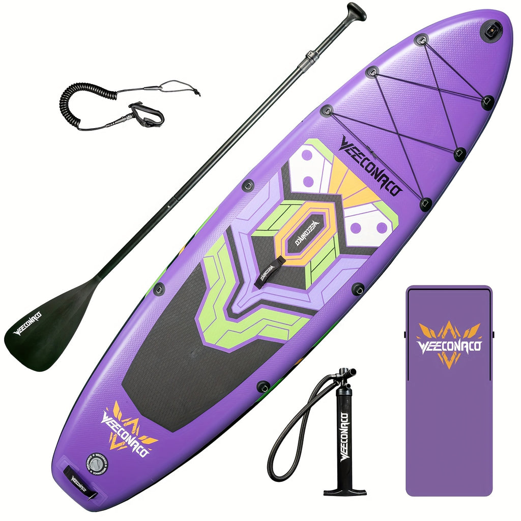 Kit de planche de stand-up paddle gonflable SUP, 320 x 82 x 15,5 cm, capacité de charge jusqu'à 170 kg, pack supplémentaire et ligne de sécurité inclus, pagaie réglable et pompe incluses
