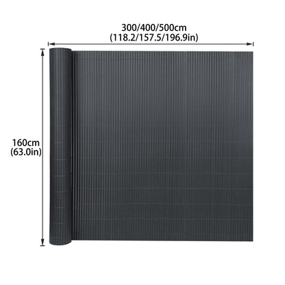 Clôture décorative de jardin en PVC, écran d'intimité en forme de W, écran d'intimité pour balcon avec attache-câble, anthracite, hauteur 80-200 cm, convient pour jardin et cour