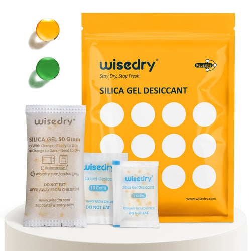 Lot de sachets déshydratants réutilisables Wisedry 5g 10g 50g, emballés individuellement, double couche scellée