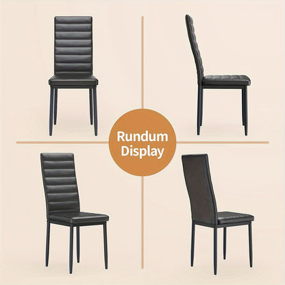 Ensemble de 4 chaises de salle à manger pour cuisine et salle à manger, fausse cuir, dossier haut, moderne