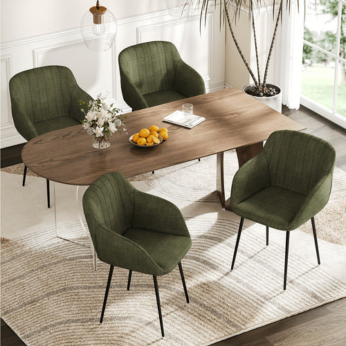 Chaises de salle à manger élégantes avec accoudoirs et soutien lombaire pour salon, cuisine et chambre, offrant un grand confort - Disponibles par lots de 2, 4 ou 6