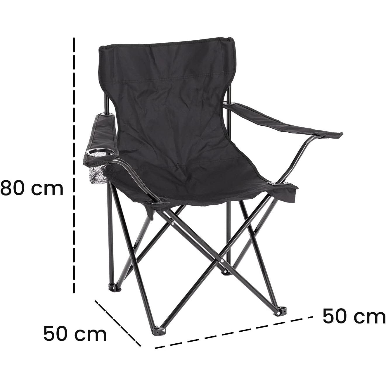 Chaise de camping pliable Baroni Home pour jardin d'extérieur, chaise de camping pliable portable, chaise de camping et de pêche avec porte-gobelet, 20X20X31 pouces (50X50X80 cm)