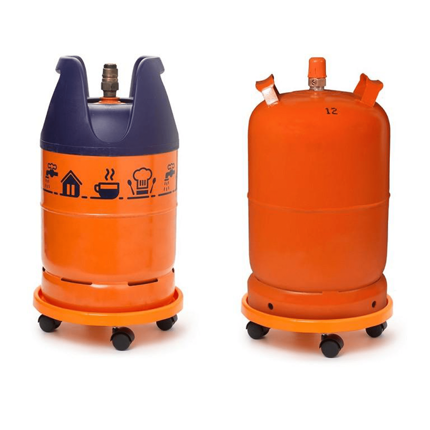 Chariot de réservoir à gaz stable et sûr, avec roues pivotantes, support pour réservoir de butane de 12 pouces (31,5 cm). Capacité de 200 lbs (90 kg)