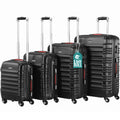 PROVITERA Lot de 4 valises rigides en ABS, S-M-L-XL avec poignée télescopique en gel et 4 roues pivotantes, chariot de voyage durable et léger, bagage cabine avec cadenas à code