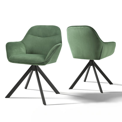 Chaises de salle à manger élégantes et contemporaines, pivotantes à 360 degrés, rembourrées avec assises épaisses, conçues de manière ergonomique pour les familles, les cafés et les restaurants - Lot de 2/ Lot de 4/ Lot de 6