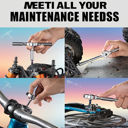 Jeu d'outils magnétique compact à cliquet détachable en forme de T, kit de tournevis multifonction pour bricolage et entretien domestique, avec douilles et clés Torx, rangement magnétique