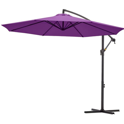 Parasol à baleinière Sekey 300 cm avec auvent inclinable, parasol avec mât en aluminium de 48 mm et 6 entretoises en acier, parasol de jardin et de terrasse rond et pliable, avec sangle supplémentaire -basculement