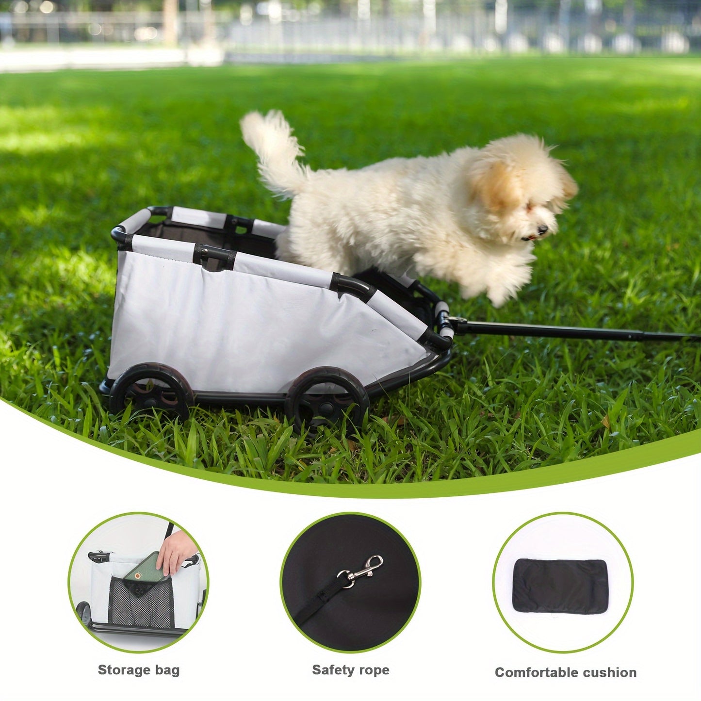 Chariot de Rangement pour Jouets, Trolley pour Animaux de Compagnie, Adapté aux Poussettes pour Petits Animaux et Petits Animaux de Compagnie de Moins de 14.97 KG, Poussette pour Chiot, Poussette pour Chaton, Chariot de Jardin, Chariot d'Extérieur, Chario