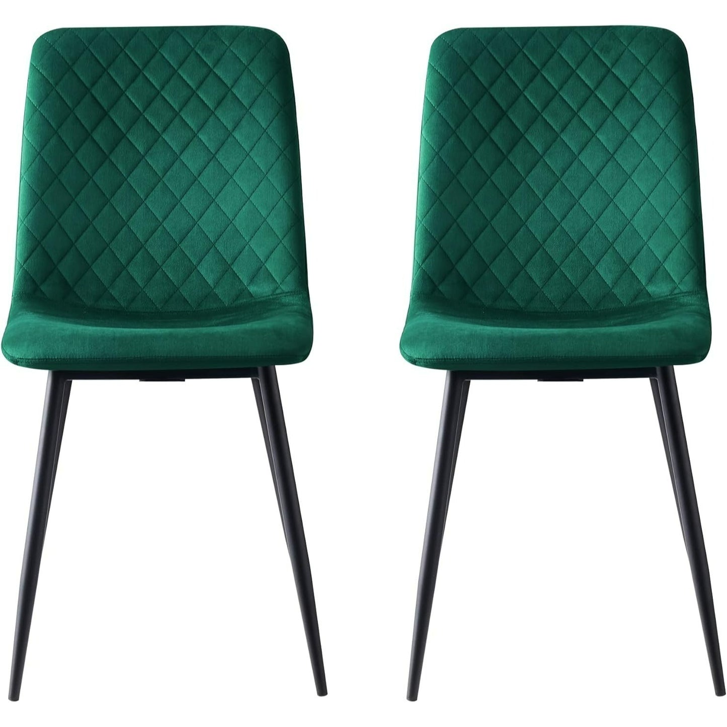 Ensemble de 4 chaises de salle à manger MCC Direct en velours, pieds en métal, chaises Lexi, chaises de conception