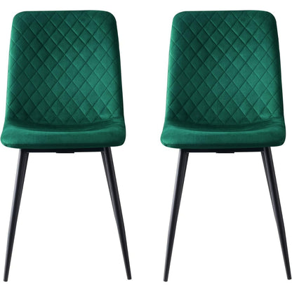 Ensemble de 4 chaises de salle à manger MCC Direct en velours, pieds en métal, chaises Lexi, chaises de conception