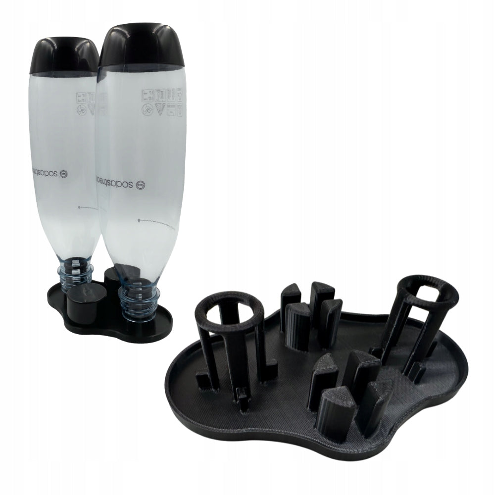 Plateau d'égouttage SodaStream pour 2 bouteilles, support de cuisine noir en matériau PETG, étagère de séchage et de rangement, organisateur de comptoir compact – 1 pièce