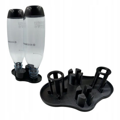 Plateau d'égouttage SodaStream pour 2 bouteilles, support de cuisine noir en matériau PETG, étagère de séchage et de rangement, organisateur de comptoir compact – 1 pièce
