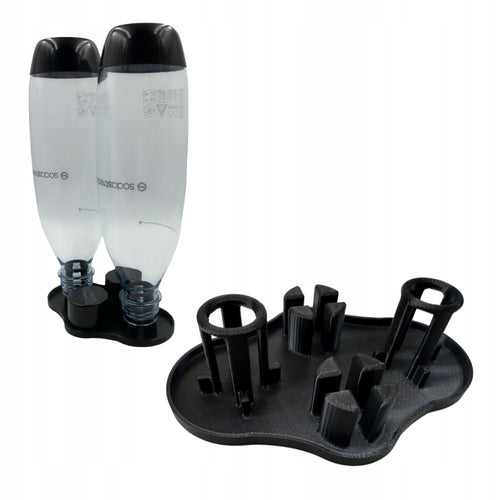 Plateau d'égouttage SodaStream pour 2 bouteilles, support de cuisine noir en matériau PETG, étagère de séchage et de rangement, organisateur de comptoir compact – 1 pièce