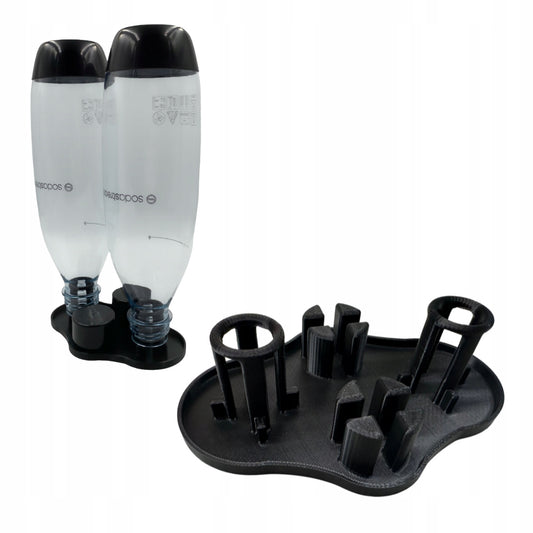 Plateau d'égouttage SodaStream pour 2 bouteilles, support de cuisine noir en matériau PETG, étagère de séchage et de rangement, organisateur de comptoir compact – 1 pièce