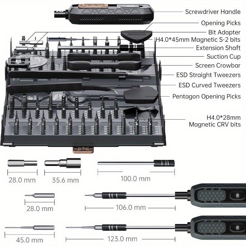 [Cadeau outil pour hommes] Ensemble de tournevis de précision manuel 180 en 1, conception de modélisation de conteneur, angulaire, élégant, kit de réparation magnétique professionnel, adapté aux ordinateurs portables, téléphones mobiles, caméras, tablette
