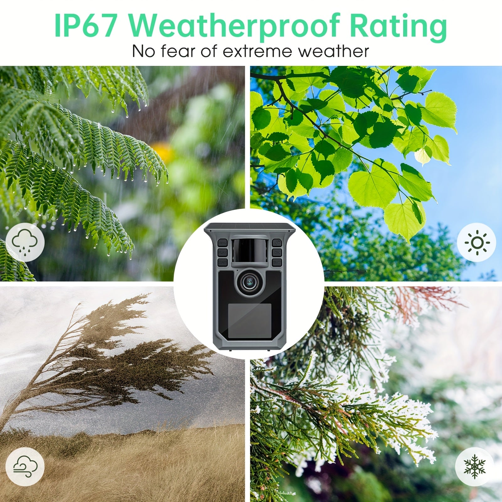 Caméra de Chasse 4K 64MP avec Vision Nocturne, Détection de Mouvement en 0,2s & 130°, Caméra de Jeu WiFi avec Écran, Panneau Solaire & Batterie de Secours pour Chasse, Surveillance de la Faune, Montage sur Arbre (Alertes Intelligentes via Application Mobi