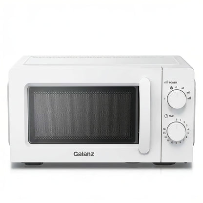 Galanz Mini four à micro-ondes avec plat tournant de 20 litres, double bouton rotatif, modèle argenté multifonctionnel pour personnes âgées et enfants