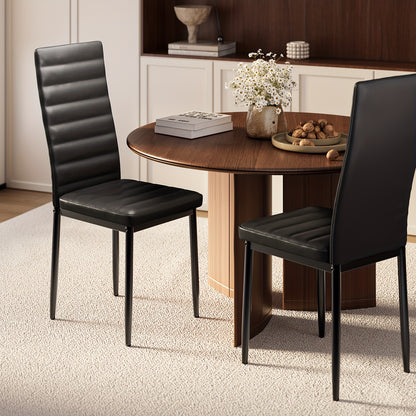 Ensemble de 4 chaises de salle à manger pour cuisine et salle à manger, fausse cuir, dossier haut, moderne