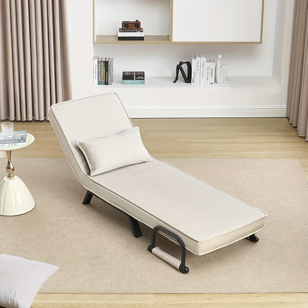 1pc Chaise de salle à manger élégante, canapé-lit 3 en 1, lit de visite, fauteuil pliant avec dossier réglable, coussin amovible, convient pour chambre à coucher, salon, bureau, capacité de charge de 150 kg