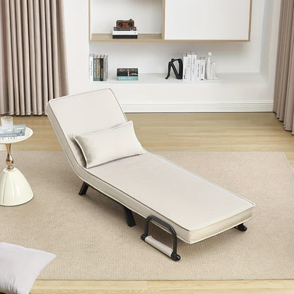 1pc Chaise de salle à manger élégante, canapé-lit 3 en 1, lit de visite, fauteuil pliant avec dossier réglable, coussin amovible, convient pour chambre à coucher, salon, bureau, capacité de charge de 150 kg