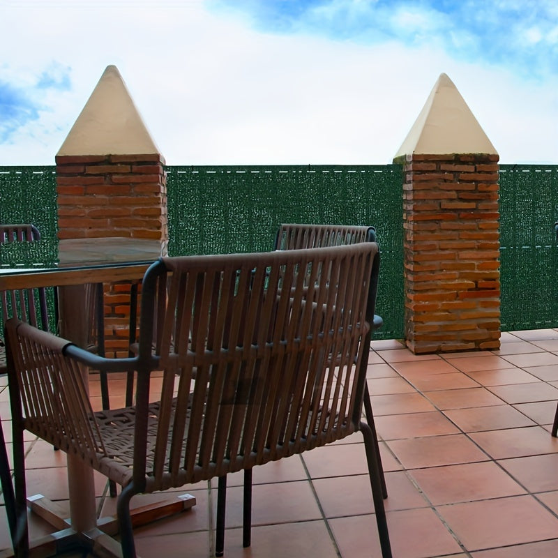 Écran de confidentialité de 100 cm pour balcon, terrain de sport et jardin, filet d'ombrage 150 g/m² avec  UV et design -vent, inclut attaches en gris foncé vert