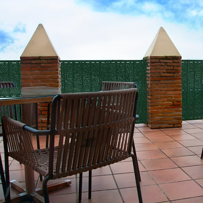 Écran de confidentialité de 100 cm pour balcon, terrain de sport et jardin, filet d'ombrage 150 g/m² avec  UV et design -vent, inclut attaches en gris foncé vert