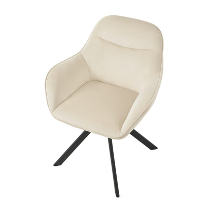 Chaises de salle à manger élégantes et contemporaines, pivotantes à 360 degrés, rembourrées avec assises épaisses, conçues de manière ergonomique pour les familles, les cafés et les restaurants - Lot de 2/ Lot de 4/ Lot de 6