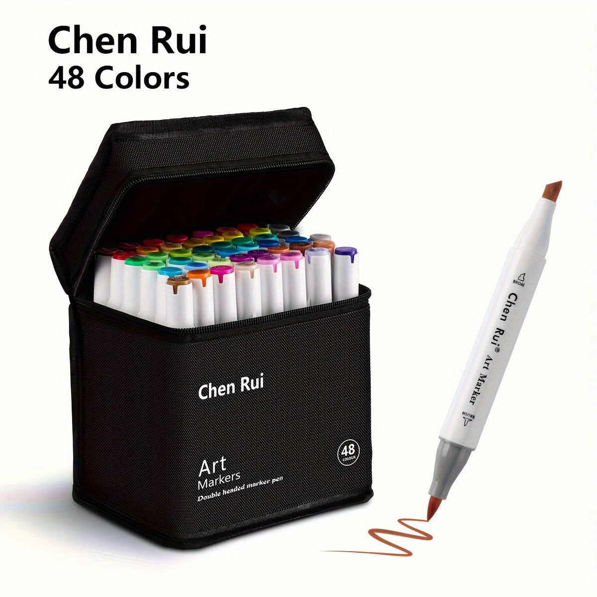 Marqueurs d'art professionnels - Pointe ciseau et encre à l'alcool, ensemble de sac portable de 48/60/80/100/120 couleurs - Idéal pour le dessin, le coloriage et la conception graphique - Choix parfait pour les artistes, les étudiants et les professionnel
