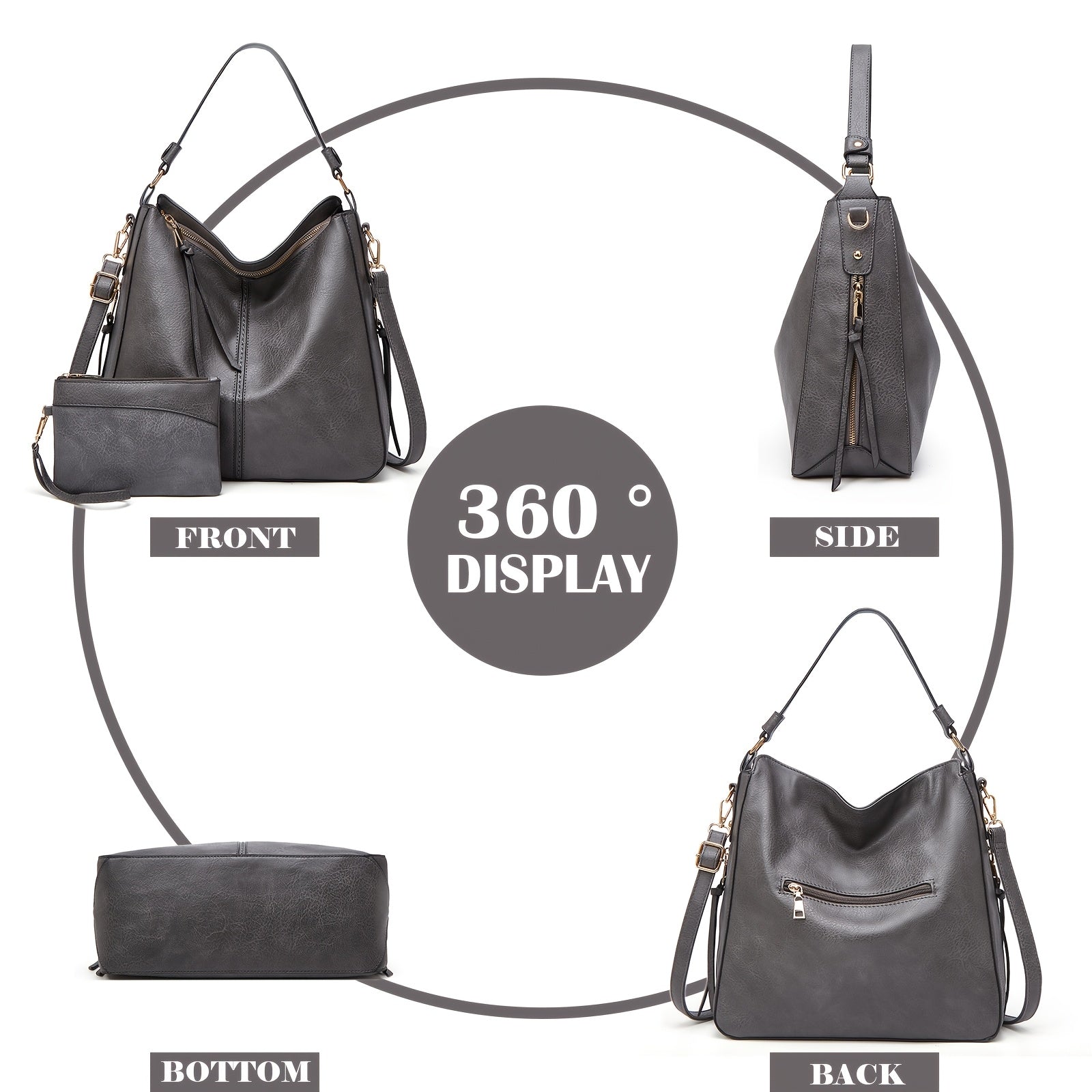 Nouveau sac pour femmes grande capacité - Sac bandoulière à une épaule élégant et de haute qualité, sac fourre-tout facile et à la mode, polyvalent pour un usage quotidien, adapté à une tenue de bureau et sac à bandoulière pour transporter sous le bras