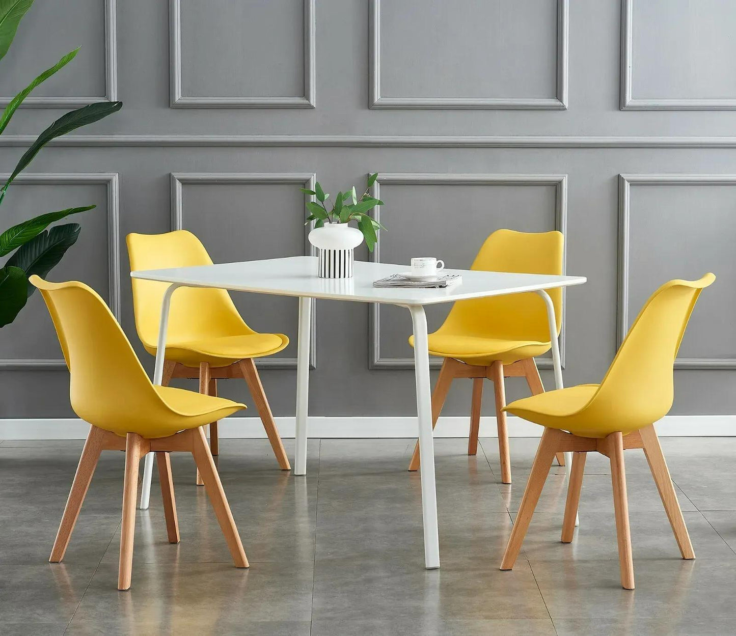 Ensemble de 4 chaises de salle à manger MCC Direct, chaises de cuisine, chaises de bureau, chaise coquille de designer, "Eva" disponible en 7 couleurs tendance