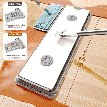 Joybos Balai Plat et Seau avec Essoreuse, Balais Mains Libres Conçus pour Nettoyer les Sols, Dotés d'un Design Slim à Double Compartiment pour Garder l'Eau Propre et Sale Séparées, Adaptés à une Utilisation Sèche et Humide