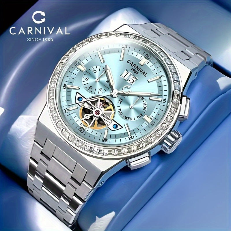 Montres pour Hommes I&W Carnival - Montre de Plongée HE Key, Montre Mécanique Multifonctionnelle Étanche, Cadeaux de Vacances