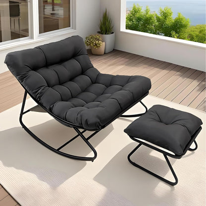 Fauteuil à Bascule Moderne pour Salon avec Fonction Inclinable, Fauteuil à Bascule pour la Maison, Fauteuil à Bascule de Luxe pour Chambre, Disponible en Noir et Gris, Idéal pour les Loisirs en Famille, Cadeau de Vacances Parfait, Adapté à Toutes les Sais