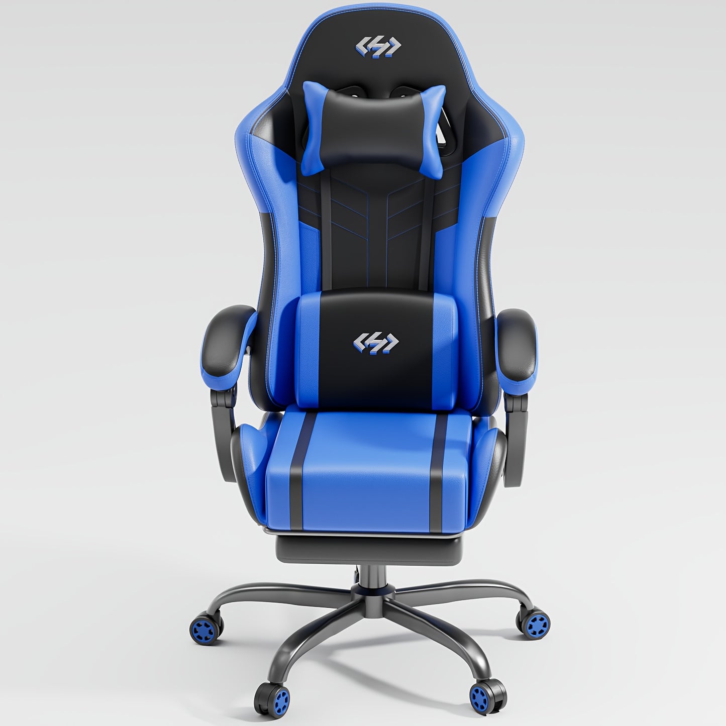 Nouvelle chaise de gaming améliorée avec massage lombaire intégré, conception ergonomique pour adultes, support lombaire et appui-tête réglables, chaise d'ordinateur pivotante en similicuir avec repose-pieds, chaise de bureau inclinable pour de longues he