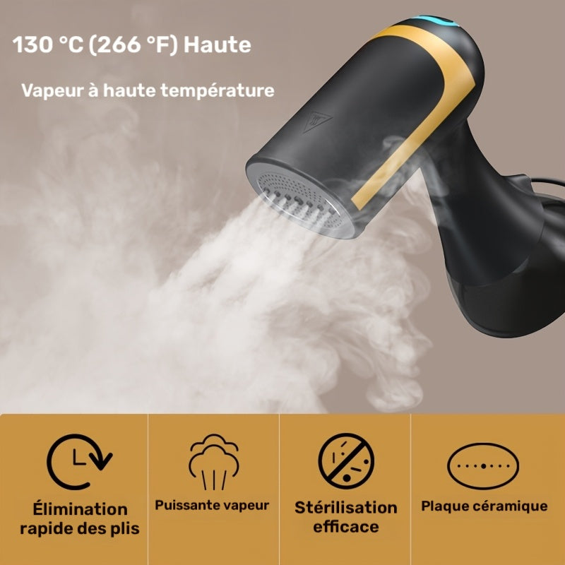 Defroisseur vapeur 1500W pour vêtements - Réservoir d'eau amovible de 335 ml, vapeur rapide en 20 s, élimination rapide des plis. Convient à tous les tissus, facile pour les débutants. Idéal pour la maison, l'hôtel, les voyages, les vêtements - Defroisseu