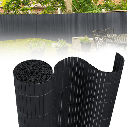 Clôture décorative de jardin en PVC, écran d'intimité en forme de W, écran d'intimité pour balcon avec attache-câble, anthracite, hauteur 80-200 cm, convient pour jardin et cour