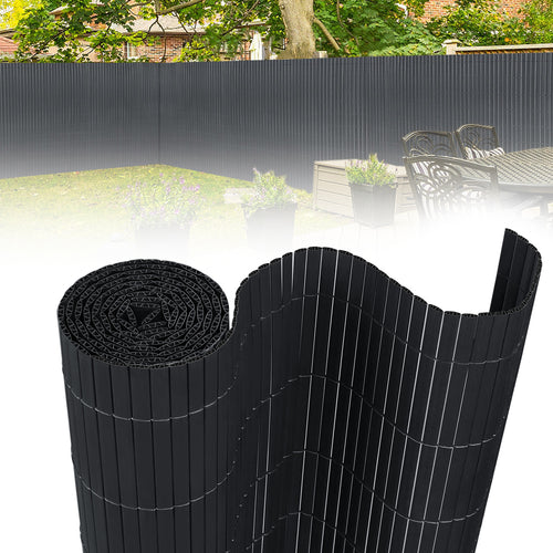 Clôture décorative de jardin en PVC, écran d'intimité en forme de W, écran d'intimité pour balcon avec attache-câble, anthracite, hauteur 80-200 cm, convient pour jardin et cour