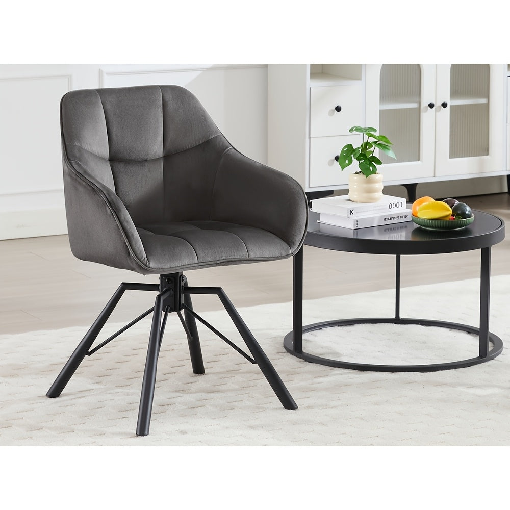 2 chaises de salle à manger pivotantes, mobilier de salle à manger confortable, fauteuil avec housse en velours, convient pour salle à manger, salon et bureau